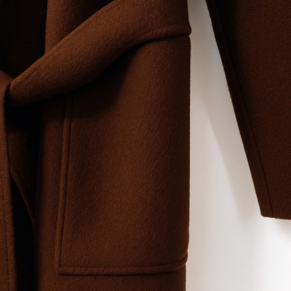 *SOLD* My Little Mushroom Biu | Chocolate Brown Wool Wrap Coat | Size M - Picture 5 of 8